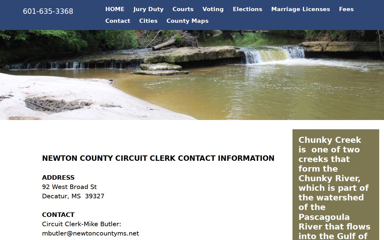 Newton County court calendar Circuit Clerk contact information