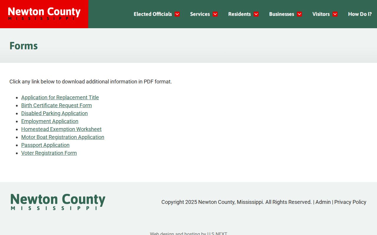 Newton County court records official forms information