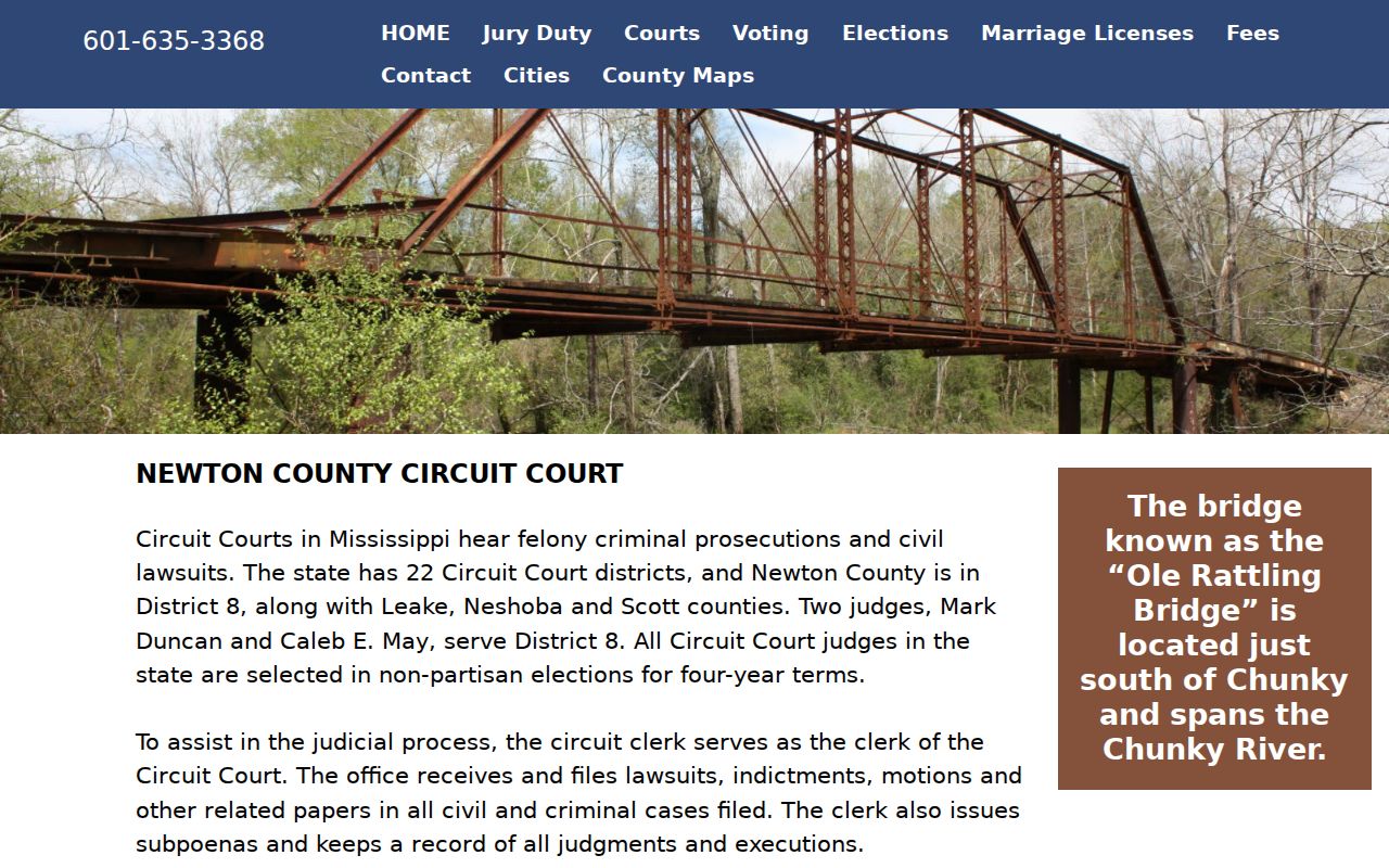 Newton County criminal docket Circuit Clerk courts information