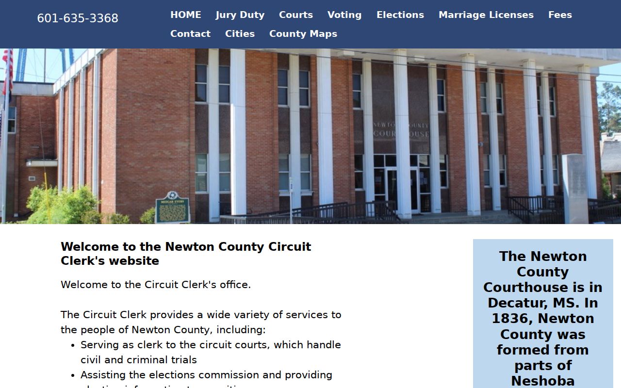 Newton County court docket Circuit Clerk services